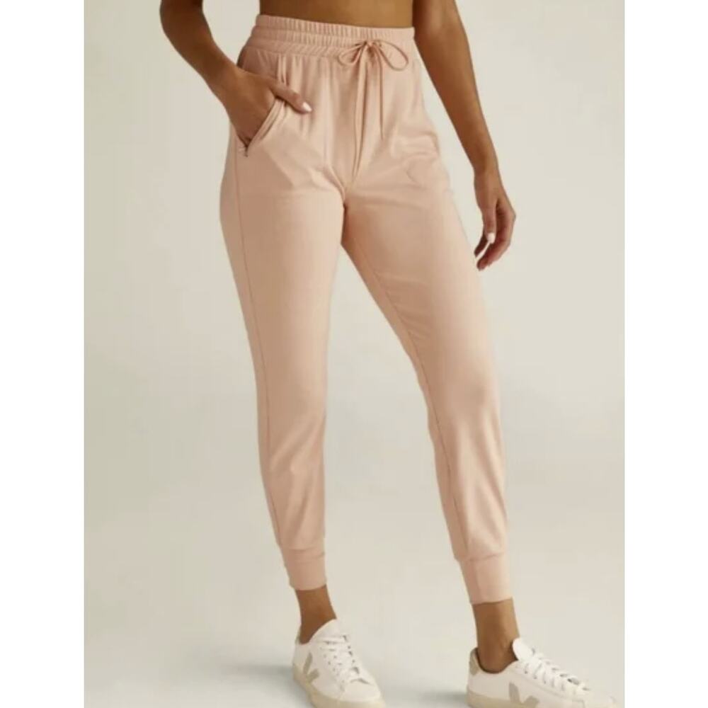 Beyond Yoga Heather Rib Street Jogger‎ Pink Salmon Size Large
